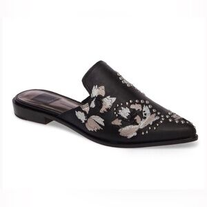 Dolce Vita|Harmony embellished leather mules flats, pointy in black & neutral•••